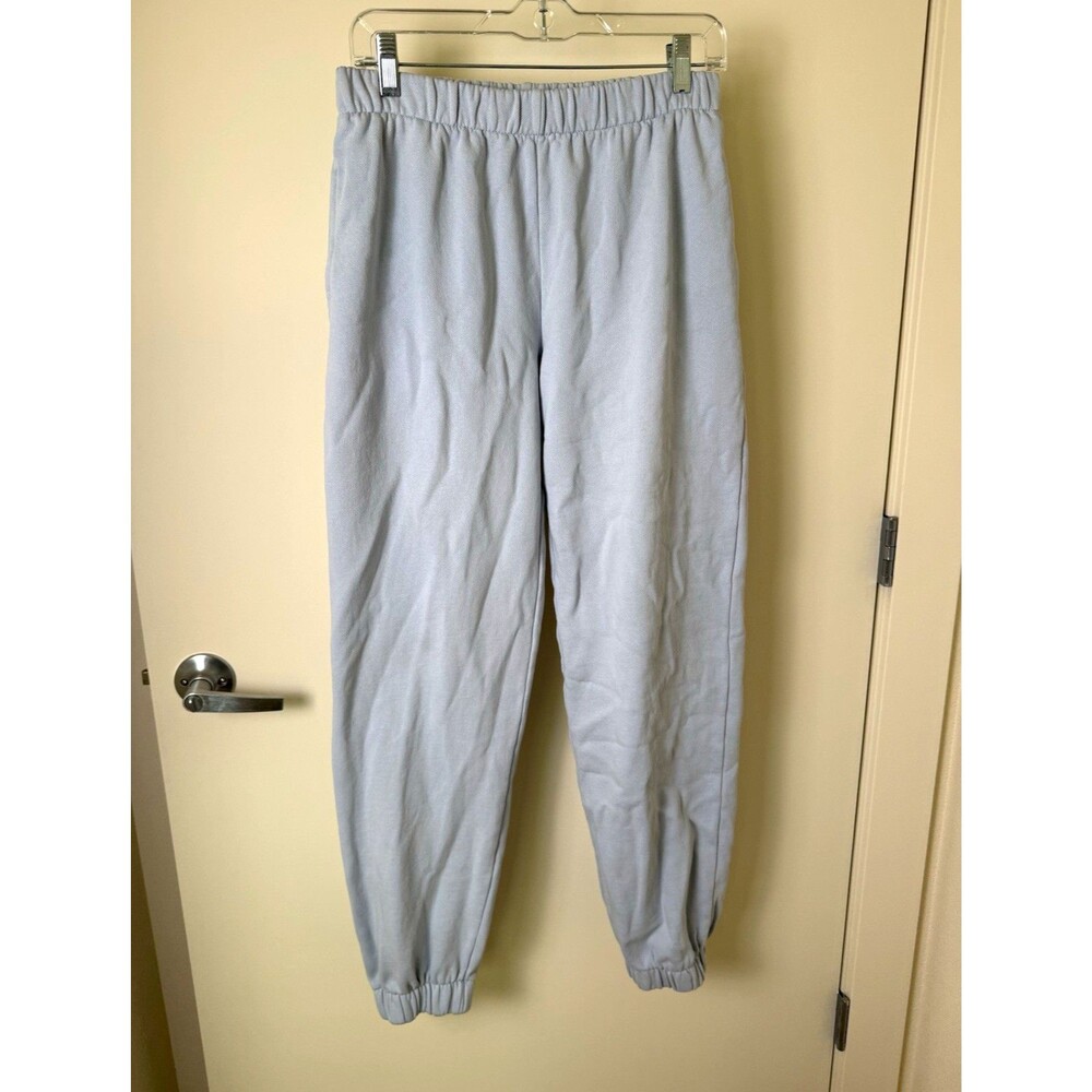 J. Galt Light Blue Fleece Jogger Pants One Size Elastic Waist & Ankle